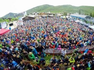 Fans crowd the concert stage at the 2016 GoPro  Mountain Games