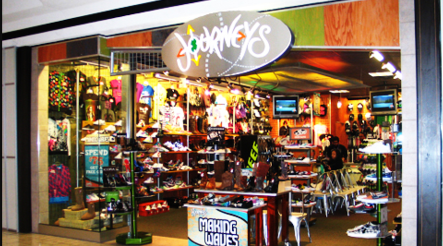 journeys shoe store in the mall