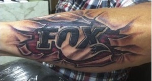 Sticker Fox Racing tattoo with scissors  MuralDecalcom