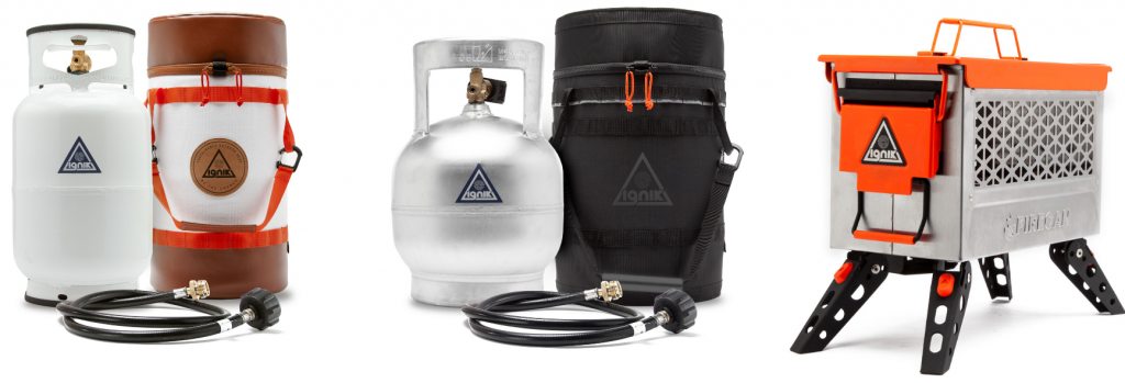 New Ignik products including Gas Growler X, Gas Growler X-Pro, FireCan Deluxe